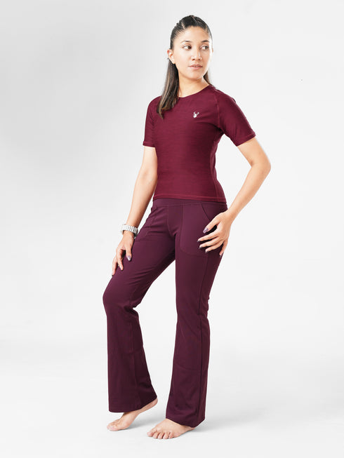 Proactive Pocket Flare legging in Maroon